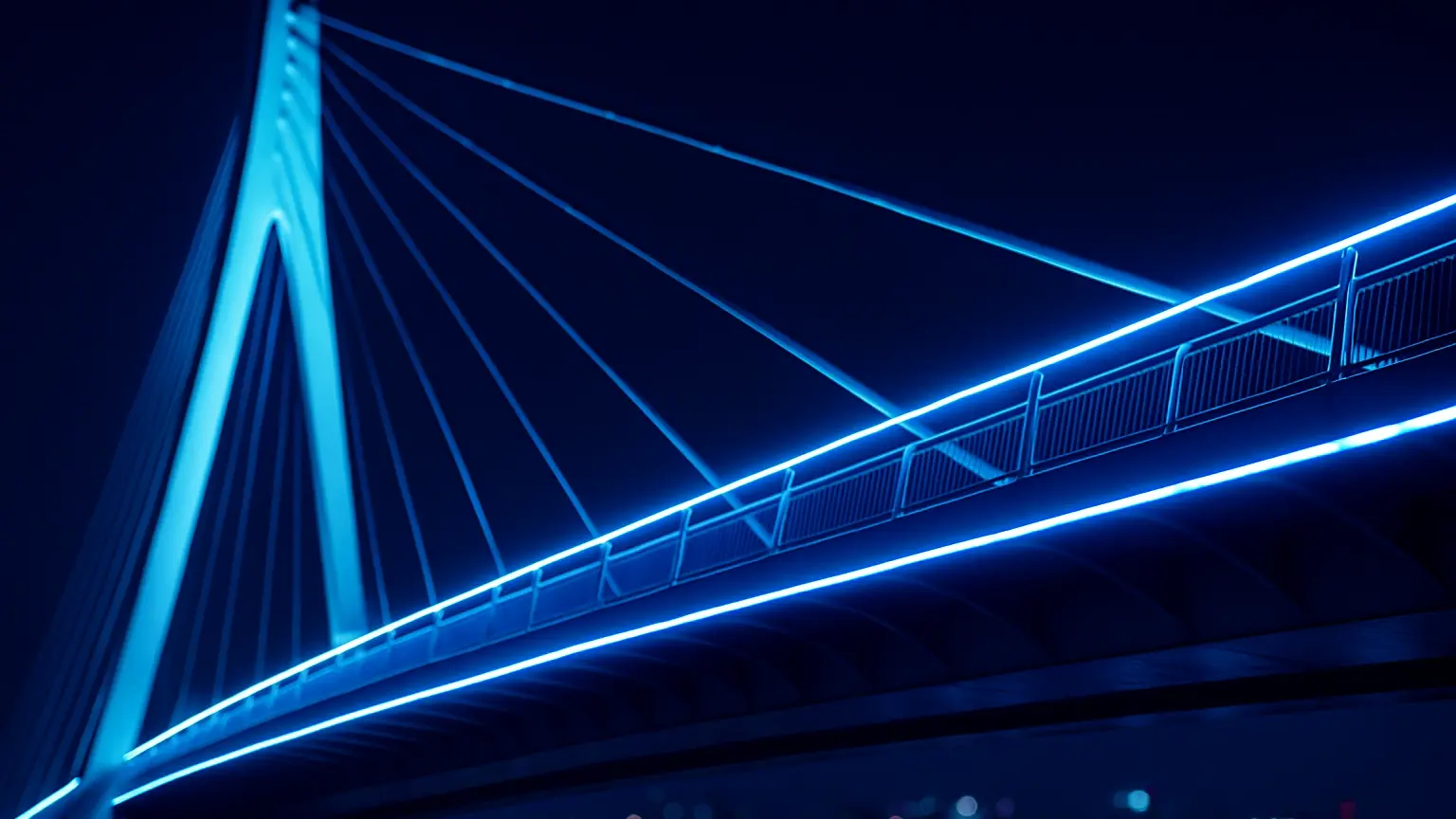 Blue glowing bridge 